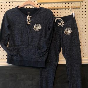 Girls Justice sweatshirt and sweatpants lot